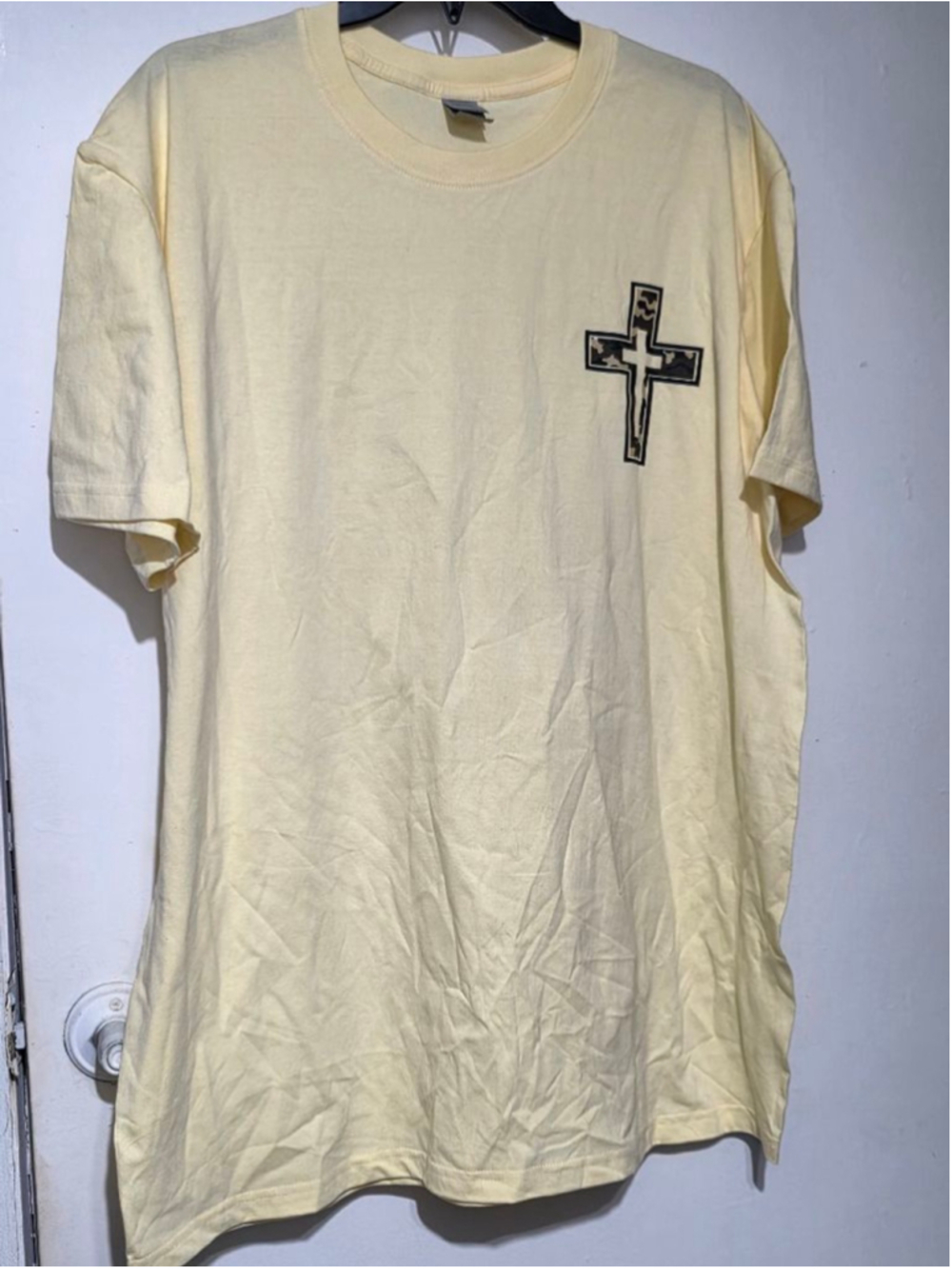 Men's DIGIPRINT APPAREL Yellow Camo Cross Short Sleeve Tee XL